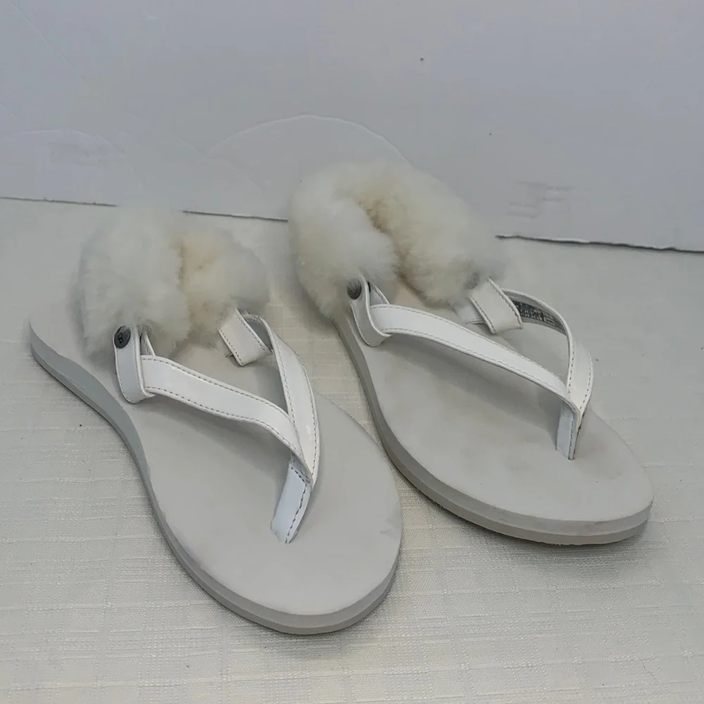 UGG LaaLaa Flat Sandal in white